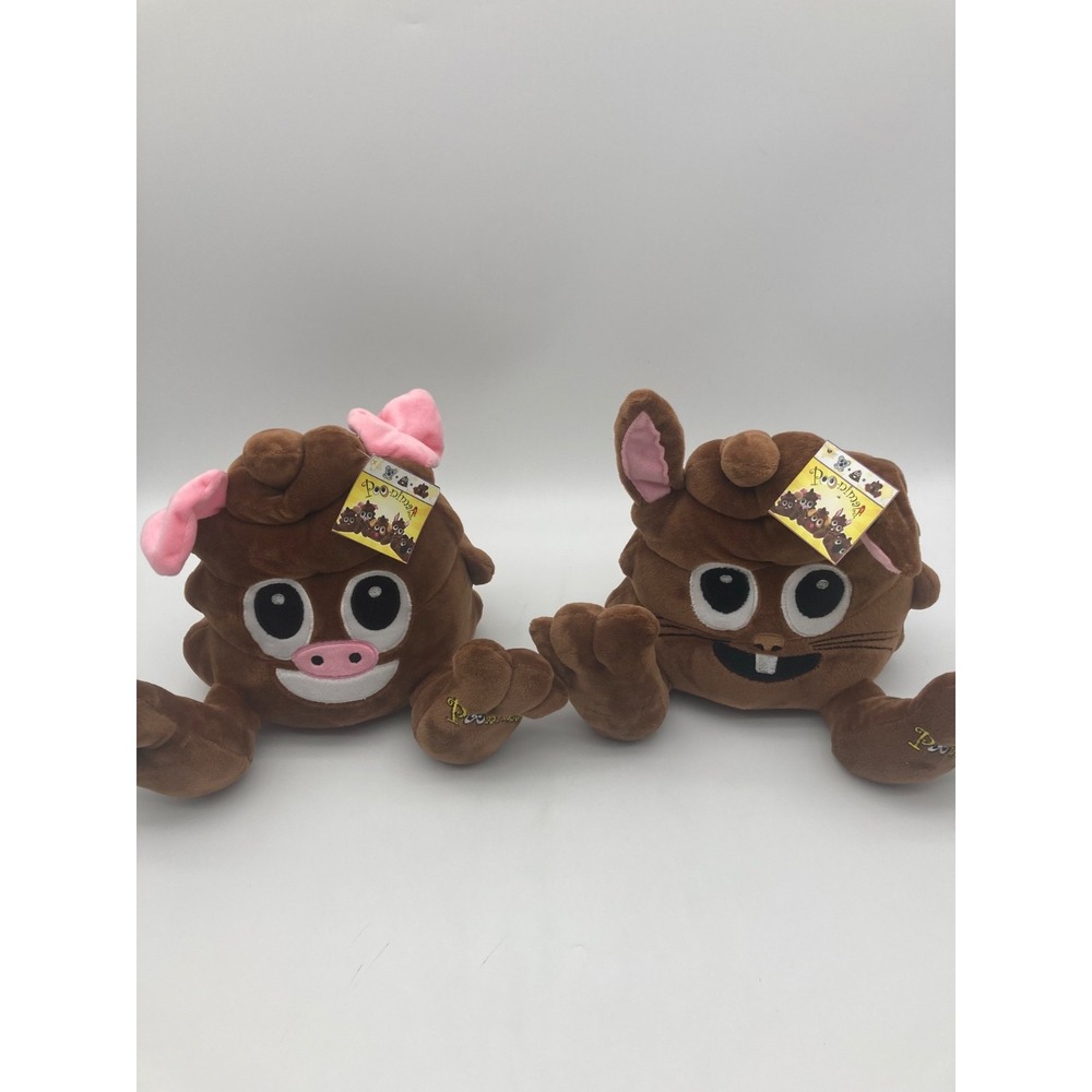Fun2Play Poonimals Plush Lot Pig Bunny Rabbit Poop Emoji Stuffed Animal 2016